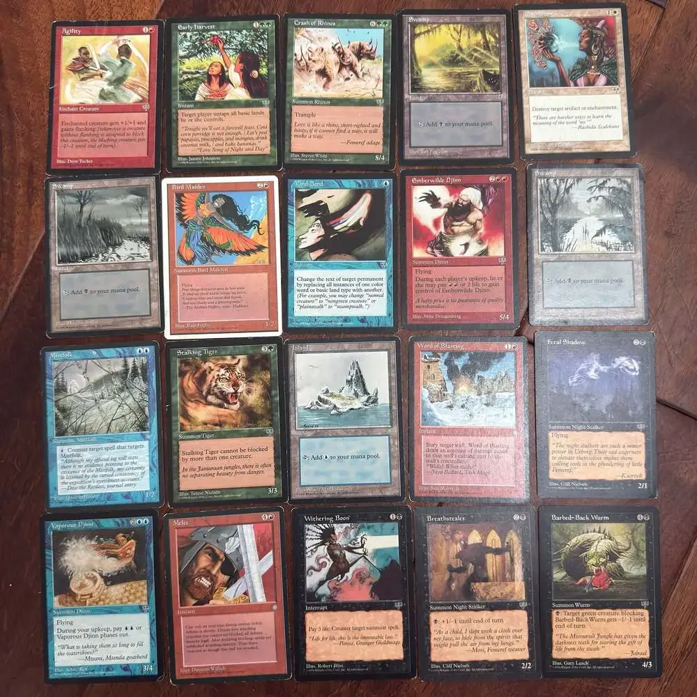 Vintage Magic: The Gathering Mirage 1996 Card Collection Lot of 150
